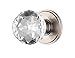 Decor Living, AMG and Enchante Accessories Faceted Crystal Door Knobs with Lock, Privacy Function for Bed and Bath, IRIS Collection, DK04S-PR SXO, Satin Nickel
