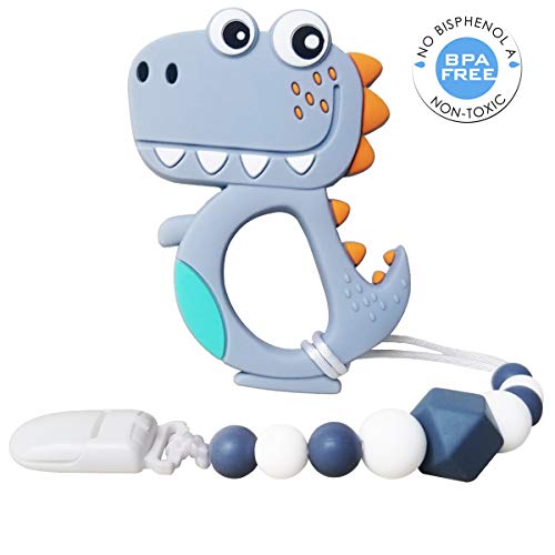 CANAY Baby Teething Toys | Baby Teether Toys with Teether Pacifier Clip Holder | BPA-Free Molar Teether Toys | Best