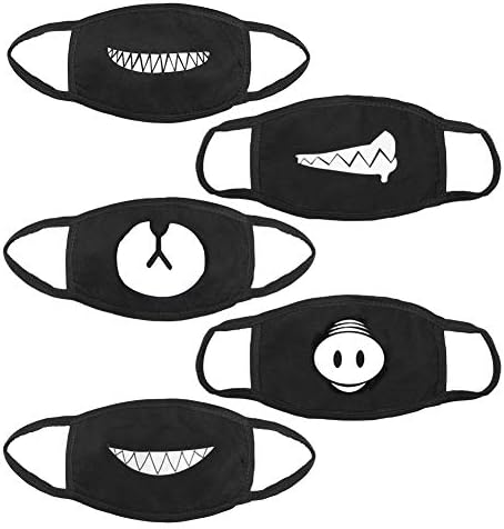 Mouth Mask Unisex Cartoon Funny Shape for Kids Teens Men Women Lovers, Exo All Members Anti-Dust Windproof Motorcycle Face Masks