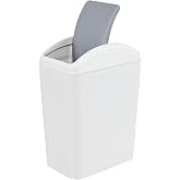 Drephia 4.5 Gallon Slim Trash Bin with Lid, Swing Top Garbage Can, Gray | Narrow Design, Durable Plastic, Smooth Surface for Bathroom, Bedroom, Kitchen, Office
