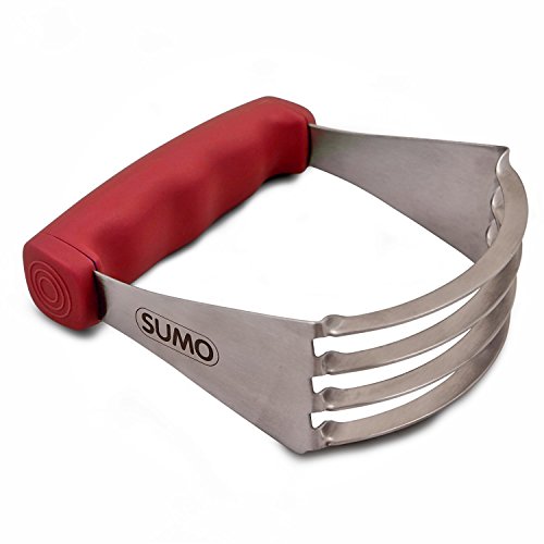 SUMO Dough Blender: Sturdy Heavy Duty Pastry Cutter - Sharp Blades - Comfortable Finger-Contoured Grip - Dishwasher Safe [Red] - Thumbnail 5