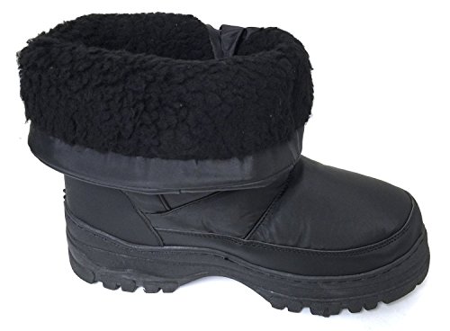 VK-3100CS Men's Snow Boots Winter Boots Cold Weather Water Repellent Nylon Ski Warm Fur Lined Snow Shoes, Black (9 D(M) US, Black) - Thumbnail 5
