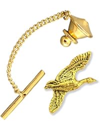 Creative Pewter Designs Canada Goose Honker Bird 22k Gold Plated Tie Tack, Tie Pin, Jewelry, BG001TT