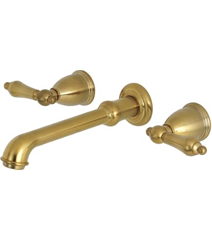 Kingston Brass KS3123AL Badezimmer-Armatur Vintage – Wandmontage, Messing Antik, 20,3 Cm Auslauf, Tropffrei