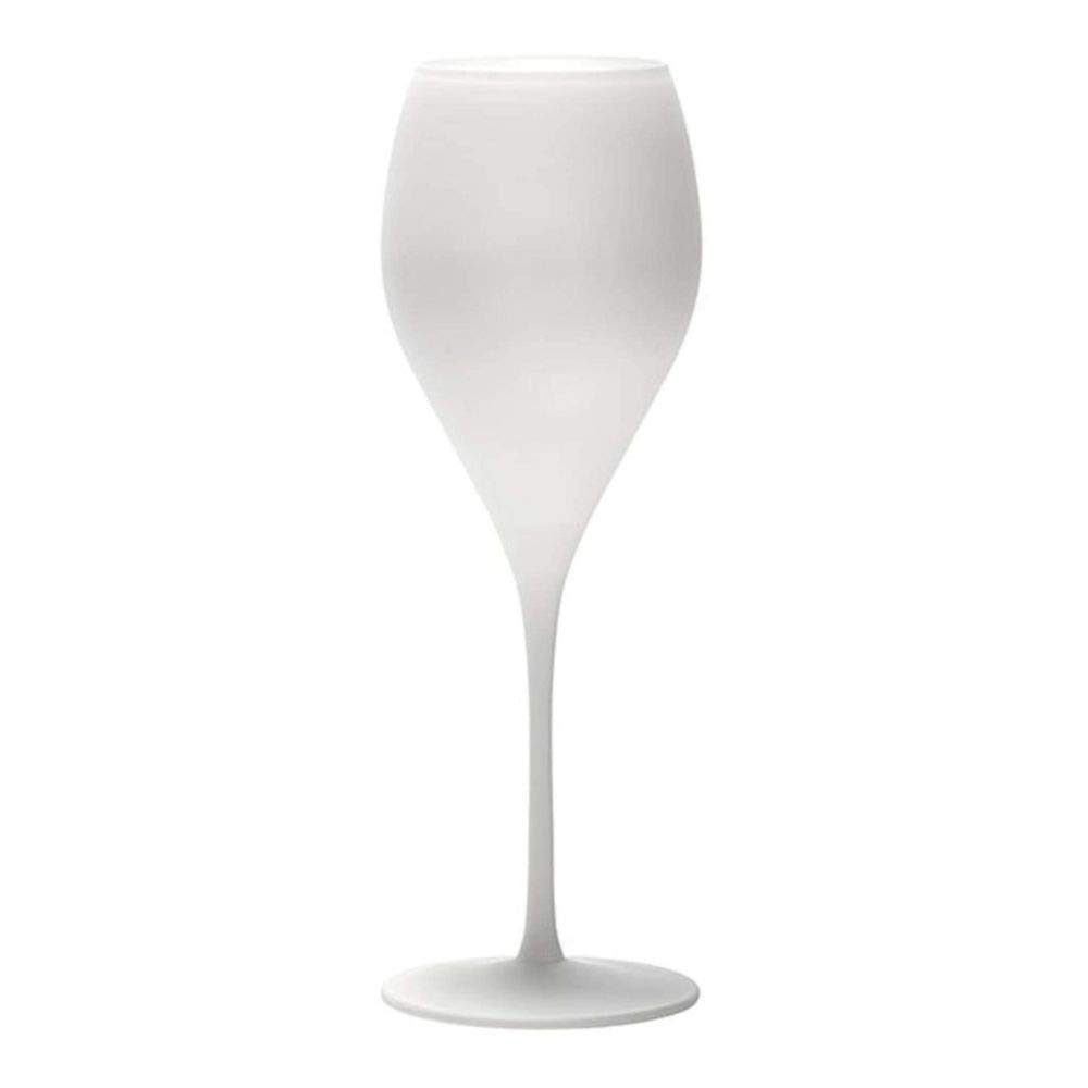 Stölzle Lausitz Prestige Champagne Glasses 343 ml Matt White Set of 6 I Champagne Glasses I Champagne Glasses Dishwasher Safe and Shatterproof I Like Mouth-Blown I Highest Quality