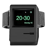 iClassic Apple Watch Charger Stand 1984 Mac Apple iWatch Charger Stand Charging Dock Charging Station with Nightstand Mode for Apple Watch Charger Series 4 (2018)/ 3/2/ 1/ 44mm / 42mm / 38mm - Black