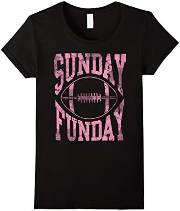 Womens Cute Sunday Funday Football Shirt Medium Black