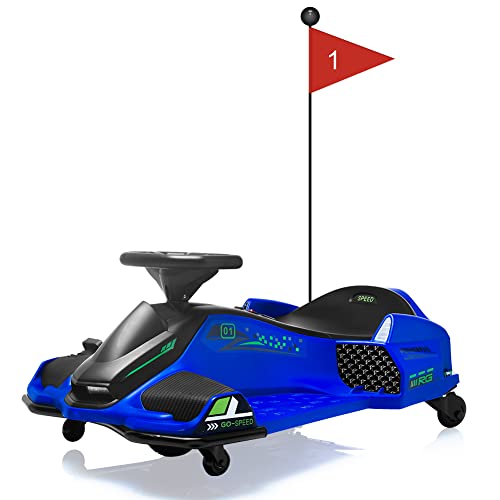 GarveeLife Kids Drifting Car, 12V Ride On Go Kart with 45W Brushless Quiet Moto…