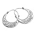 925 Oxidized Sterling Silver Open Celtic Knot Symbol Half Moon Hinged Hoop Earrings 1.2
