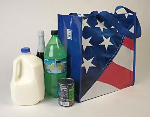3 Pack Durable Reusable Grocery Bags-Stars &amp; Stripes