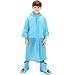 Kids Rain Ponchos,Reusable Kids Rain Coat for 6-11 Years Old -Blue By suyncyi