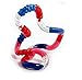Tangle Jr. Brain Tools Textured Sensory Fidget Toy, 3 Pack, Green Yellow Black, Blue Orange Green, Red Pink Blue