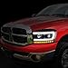 Auto Dynasty Pair LED DRL C-Bar Sequential Turn Signal Projector Headlights Compatible with Dodge Ram 1500 2500 3500 Truck 06-09, Driver and Passenger Side, Black Housing Clear Corner