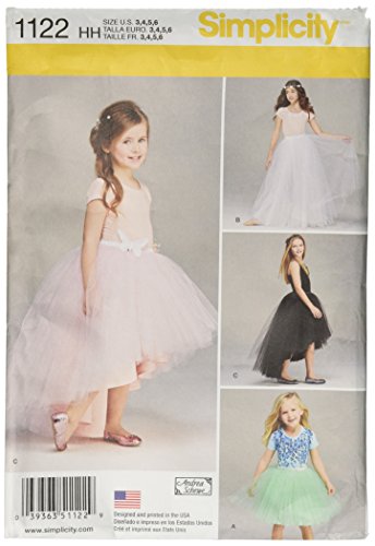 SIMPLICITY Patterns 1122 Child's and Girls' Tulle Skirts, HH (3-4-5-6)