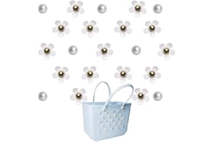 Fxfenoxo Flower Charms Compatible with Bogg Bag＆Simply Southern Totes, Pearl Bag Bits Insert Charm Accessories