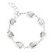 Chuvora 925 Sterling Silver Reversible Abalone Shell or Mother of Pearl Wrap Bracelet, Expandable 6.5-7.5