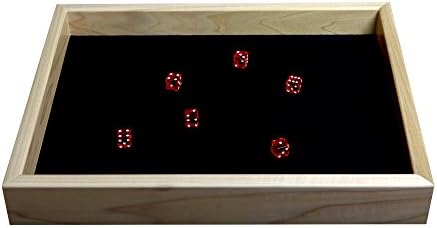 Dice Tray Game Night Edition - Huge Size 17" - Real Wood - Gaming and Gamers Paradise - Made In the USA
