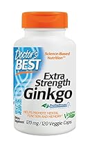 Doctor's Best Extra Strength Ginkgo, Non-GMO, Gluten Free, Vegan, Soy Free, Promotes Mental Function and Memory, 120 mg, 120 Veggie Caps