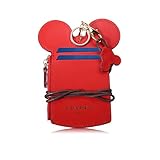 Neck Pouch, Charminer Card Holder Wallet Purse Neck Bag Travel Documents, Cute Animal Shape for Women Pink red