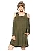 My space Clothing Women's Long Sleeve Cold-Shoulder Jersey Swing Dress(S-Plus Size)
