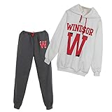 eshion Women Casual Letter print Suit Hoodie Sweatpant Sweatshirt Tracksuit