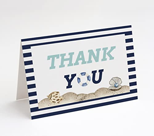 M Market On Mainstreet Ahoy, It's a Boy Baby Shower Invitations, Books For Baby & Diaper Raffle & Thank You Cards (Thank You Cards)