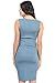 LaClef Womens Front Pleat Knee Length Midi Maternity Dress (Medium, Turquoise)