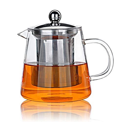 Glass Teapot 350 ml Teapot for One Person with Clear Glass Infuser