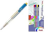 Pentel Arts 8 Color Automatic Pencil, Assorted Accent Clip Colors, 1 Pencil (PH158) (1 Pencil + Refills)