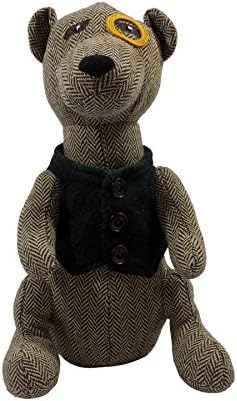 MEERKAT MONOCLE WAISTCOAT HERRINGBONE DOORSTOP 1.3KG 29CM X 16CM X 14CM