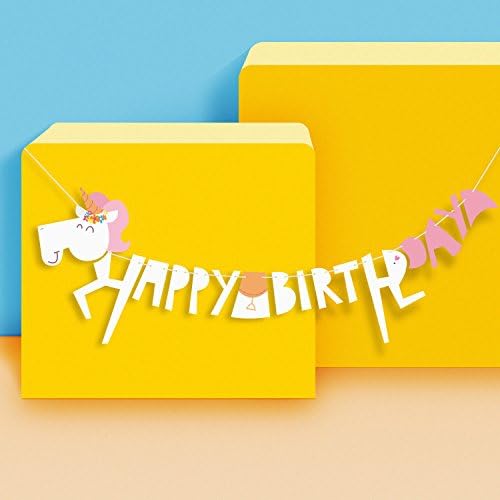 Unicorn Happy Birthday Banner Party Supplies Decorations Garland