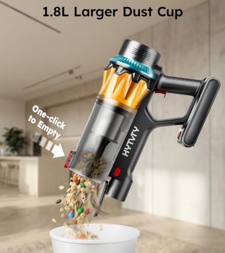 HYTVTY Cordless Vacuum Cleaner 650W 55KPA 70Mins, Stick Vacuum with Anti-Tangle Brush, OLED Touch Screen, Wall-Mount, 1.8L Self-Standing Vacuum Cleaners for Home, Pet Hair, Carpet, Hardwood Floor