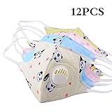 5PCS Cartoon Cute PM2.5 Anti-Dust Mouth Face Mask for Kids Disposable Non-Woven Fabric Masks With Respiration Valve (5PC Panda)
