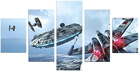 JSBVM Modular Canvas HD Prints Wall Art Painting 5 Pieces Star War Picture Poster Home Decor for Living Room