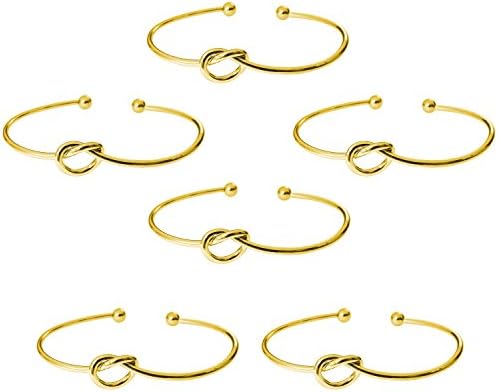 JoinLove Love Knot Adjustable Bangle Bracelet Bestie Bracelets Friendship Bracelets Bridesmaid Gift 6PCS Gold Set