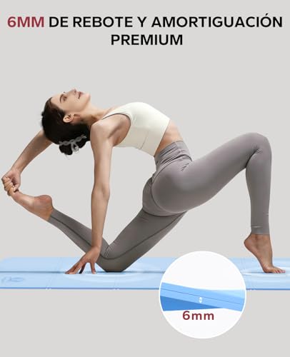 HAPBEAR Foldable Yoga Mat 183x61cmx6mm, TPE Non-Slip Exercise Mat for Home Workout, Yoga, Pilates, Stretching and Travel