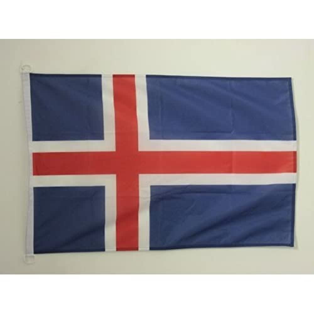 AZ FLAG - Iceland Flag - 3x5 Ft - For Outdoor - Icelander Banner Knitted Polyester with Two Plastic Rings - Fade Resistant - Vivid Colors - 3' x 5' Feet - 150x90 Cm