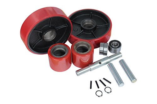 Eoslift PUWS | 20mm ID Replacement Pallet Jack Wheel Set | 7" x 2" Steer Wheel | 3-9/16" x 2-15/16" Load Wheel - Thumbnail 4