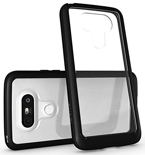LG G5 Case - Diztronic Voyeur Series - Matte Black & Crystal Clear Case - Soft Touch Flexible TPU Phone Bumper Frame & Hard Polycarbonate PC Back Cover Window with Anti-Scratch Coating