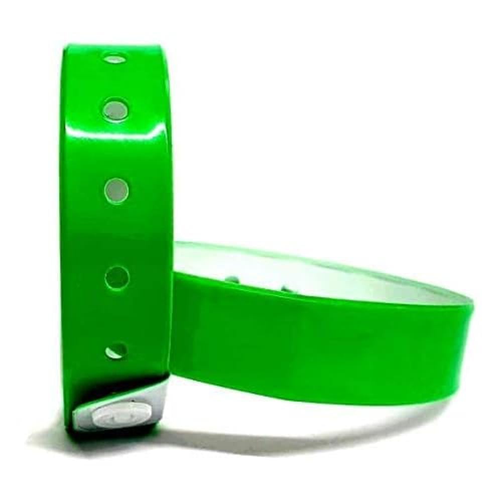 J&R Wristbands Vinyl Wristband 100-Piece Set (Neon Lime)
