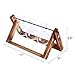 Dulcii Desktop Glass Planter Bulb Vase with Retro Solid Wooden Stand and Metal Swivel Holder for Hydroponics Plants Decor for Home Office Garden Wedding, Terrarium Wooden Plant Stand, 3 Bulb Vase