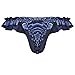 CHICTRY Men's Stain Ruffle Frilly Low Rise Thong Underwear Sissy Pouch Crossdres Panties Navy Blue X-Large(Waist31.0-56.0