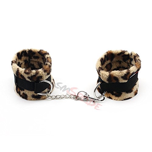 Soft Velvet Handcuffs Bondage Restraint Hand Cuffs (Leopard)