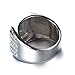 OAKKY Men's Stainless Steel Hip Hop Iced Out Cubic Zirconia Square Rings CZ Wedding Bands Silver Size 13