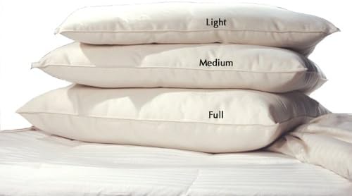 LIFEKIND Certified Organic Cotton Pillow, Standard, Medium Loft - Handmade in The USA