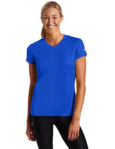 ASICS Women's Ready Set Short Sleeve Tee, New Blue, Small