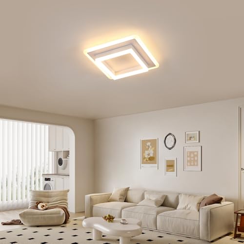 DELIPOP Ceiling light LED Moderna 30W 3600LM, 3000K Ceiling light White | Square Ceiling Chandelier for Bedroom Living Room Hallway