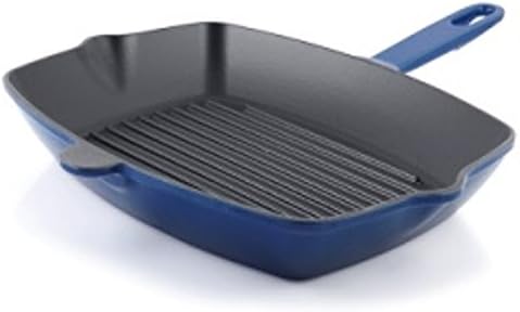 Cast Iron Grill Pan Made in EU Blue