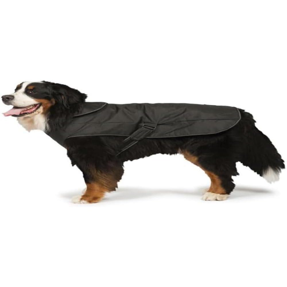 Danish Design Black Harness 2 In 1 Ultimate Rainproof Windproof Machine Washable Dog/Puppy Coat 30 Inch 75 cm