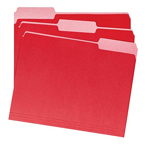 AmazonBasics File Folders, Letter Size, 1/3 Cut Tab, Red, 36-Pack - //medicalbooks.filipinodoctors.org